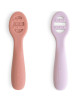 Cuillère bébé en silicone 1er âge "Rose / Lilas doux" (6 mois et +)