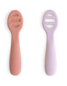 Cuillère bébé en silicone 1er âge "Rose / Lilas doux" (6 mois et +)