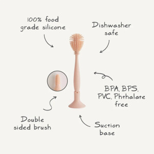 Goupillon pour biberons en silicone "Sand" Mushie