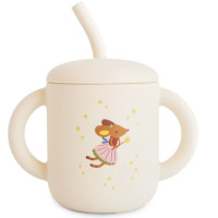 Tasse d'apprentissage avec paille en silicone "Souris Féerique"