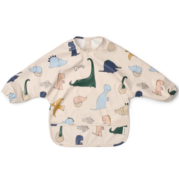 Bavoir bébé manches longues imperméable (12-36 mois) Merle "Dino Roar" Liewood