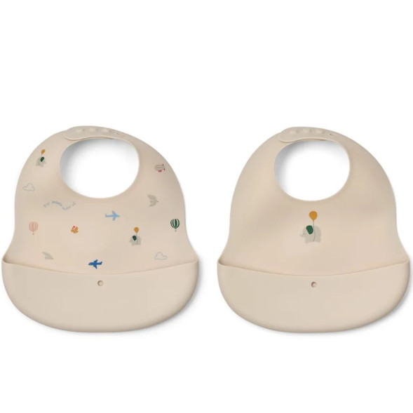 Bavoirs à poche en silicone Ember "Flying" (6-36 mois) (x2)