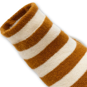 Chaussons Chaussettes adulte et enfant "Rayures Moutarde" Collégien