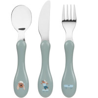 Set de 3 couverts en inox Tiny Team "Chien" (x3) (12 mois et +)