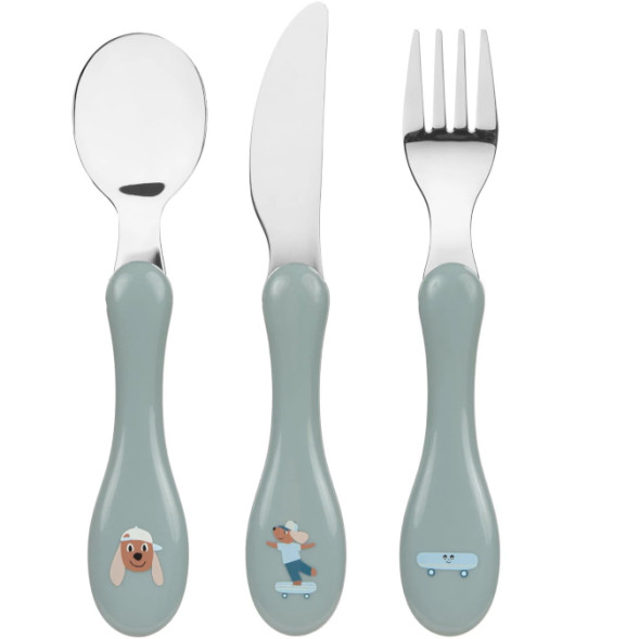Set de 3 couverts en inox enfant Tiny Team Chien" (x3) Lassig