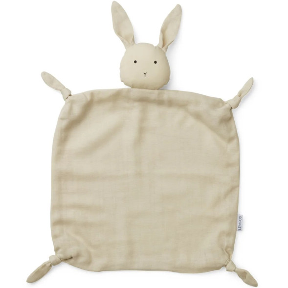 Doudou plat en coton bio Agnete Lapin "Sandy"