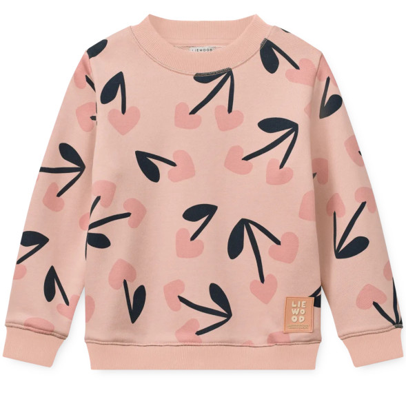 Sweat enfant en coton bio Ridley "Cherry Heart Rosey"