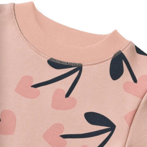 Sweat fille en coton bio Ridley "Cherry Heart Rosey" Liewood
