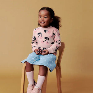Sweat fille en coton bio Ridley "Cherry Heart Rosey" Liewood