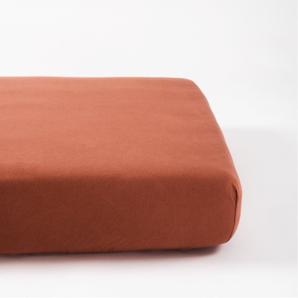 Drap housse 70x140 coton bio "Terracotta"