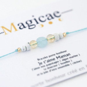 Bracelet porte-bonheur en pierres naturelles "JE T'AIME MAMAN" Magicae