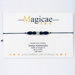 Bracelet porte-bonheur en pierres naturelles "JOYEUX ANNIVERSAIRE" Magicae