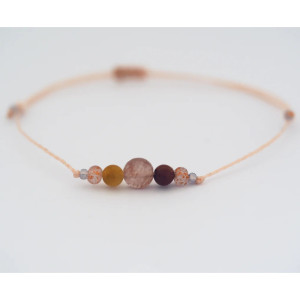 Bracelet porte-bonheur en pierres naturelles "QUELQUES FRAISES" Magicae