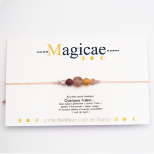 Bracelet porte-bonheur en pierres naturelles "QUELQUES FRAISES" Magicae