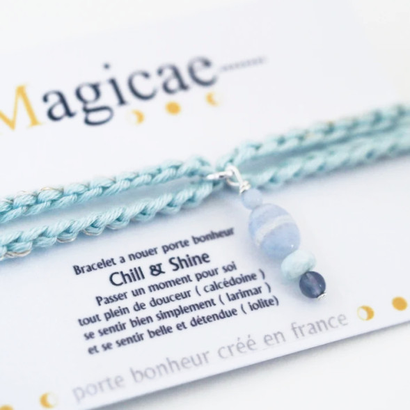 Bracelet porte-bonheur en pierres naturelles à nouer "CHILL & SHINE"
