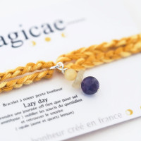 Bracelet porte-bonheur en pierres naturelles à nouer "LAZY DAY"