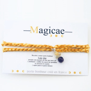 Bracelet porte-bonheur en pierres naturelles à nouer "LAZY DAY" Magicae