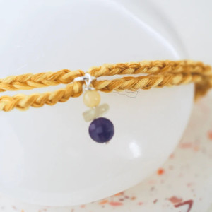 Bracelet porte-bonheur en pierres naturelles à nouer "LAZY DAY" Magicae