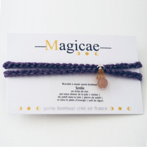 Bracelet porte-bonheur en pierres naturelles à nouer "SMILE"