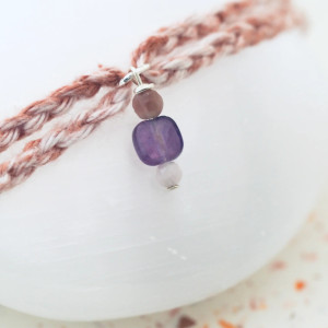Bracelet porte-bonheur en pierres naturelles à nouer "TCHIN TCHIN !"
