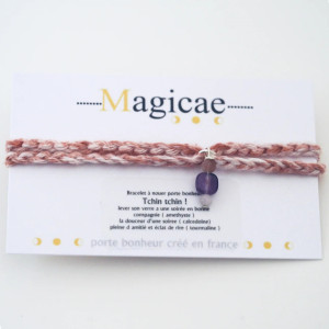 Bracelet porte-bonheur en pierres naturelles à nouer "TCHIN TCHIN !"