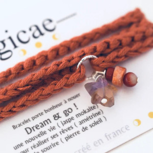 Bracelet porte-bonheur en pierres naturelles à nouer "DREAM & GO" Magicae