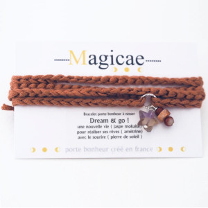 Bracelet porte-bonheur en pierres naturelles à nouer "DREAM & GO" Magicae