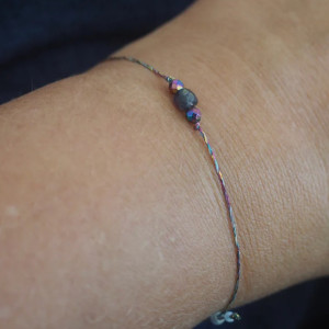 Bracelet porte-bonheur en pierres naturelles Glow up Your mind "BOULE À FACETTE"