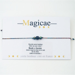 Bracelet porte-bonheur en pierres naturelles Glow up Your mind "BOULE À FACETTE"