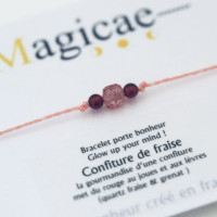 Bracelet porte-bonheur en pierres naturelles Glow up Your mind "CONFITURE DE FRAISE"