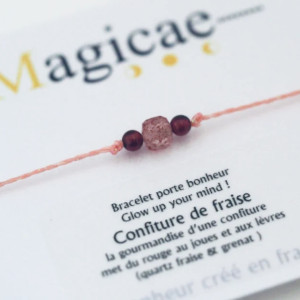 Bracelet porte-bonheur en pierres naturelles Glow up Your mind "CONFITURE DE FRAISE"