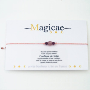 Bracelet porte-bonheur en pierres naturelles Glow up Your mind "CONFITURE DE FRAISE"