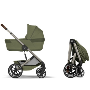  Pack Duo Poussette Cybex Balios S Lux 4 "Moss Green" + Nacelle Pliable