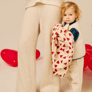 1 maxi-lange en gaze de coton Capsule "Coeur" Bebel
