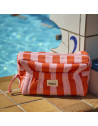 Trousse de toilette en double gaze de  coton Capsule "Elma - Rayures Orange Bebel"