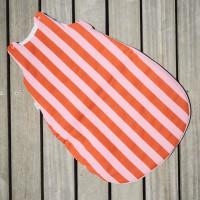Turbulette hiver en double gaze de coton matelassée Capsule "Elma Rayures Orange" (0-12 mois)