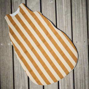 Turbulette hiver en double gaze de coton matelassée Capsule "Elma Rayures Camel" (0-12 mois) Bebel
