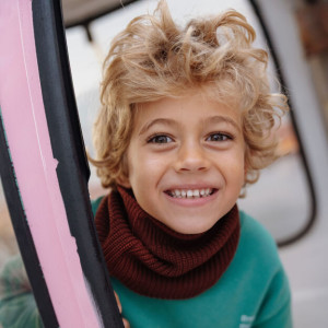 Tour de cou bébé enfant en coton bio et polaire Snood Cocoon "Coffee" (1/5 ans) Hello Hossy