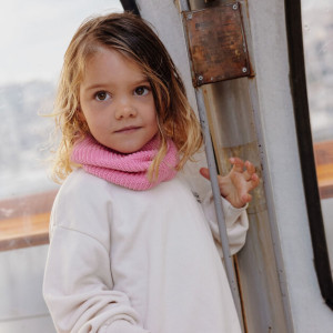 Tour de cou bébé enfant en coton bio et polaire Snood Cocoon "Lotus" (1/5 ans) Hello Hossy