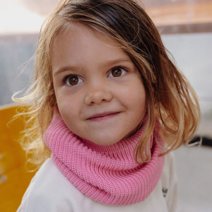 Tour de cou enfant en coton bio et polaire Snood Cocoon "Lotus" (6/10 ans) Hello Hossy