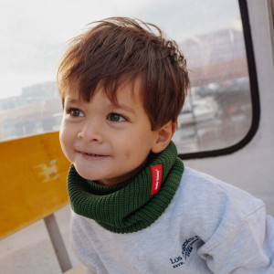 Tour de cou enfant en coton bio et polaire Snood Cocoon "Mossy" (6/10 ans) Hello Hossy