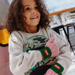 Gants enfant (7/9 ans) en coton bio Handy "Rosy" Hello Hossy