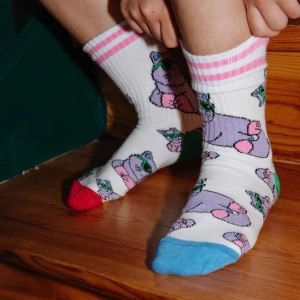 Pack Chaussettes enfant (2-3 ans) en coton bio "Cats" Hello Hossy