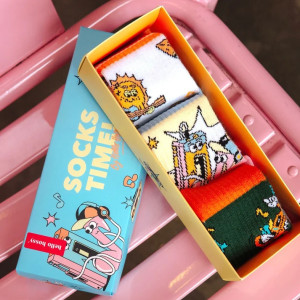 Pack Chaussettes enfant (7-9 ans) en coton bio "Happy Beats" Hello Hossy