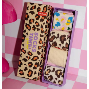 Pack Chaussettes enfant (7-9 ans) en coton bio "Leopard" Hello Hossy
