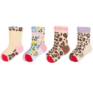 Pack Chaussettes enfant (7-9 ans) en coton bio "Leopard" Hello Hossy