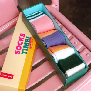 Pack Chaussettes enfant (7-9 ans) en coton bio "Mini Color Pop" Hello Hossy