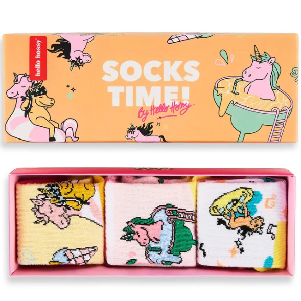 Pack Chaussettes enfant (7-9 ans) en coton bio "Unicorn"