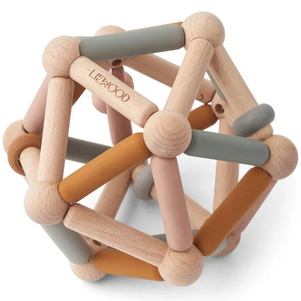Balle de préhension en bois Annemette "Moutarde Mix"