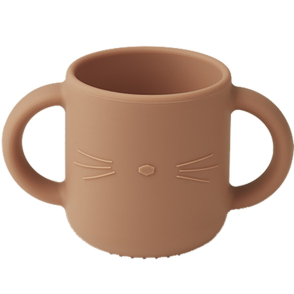 Tasse d'apprentissage en silicone Gene "Chat Tuscany Rose"